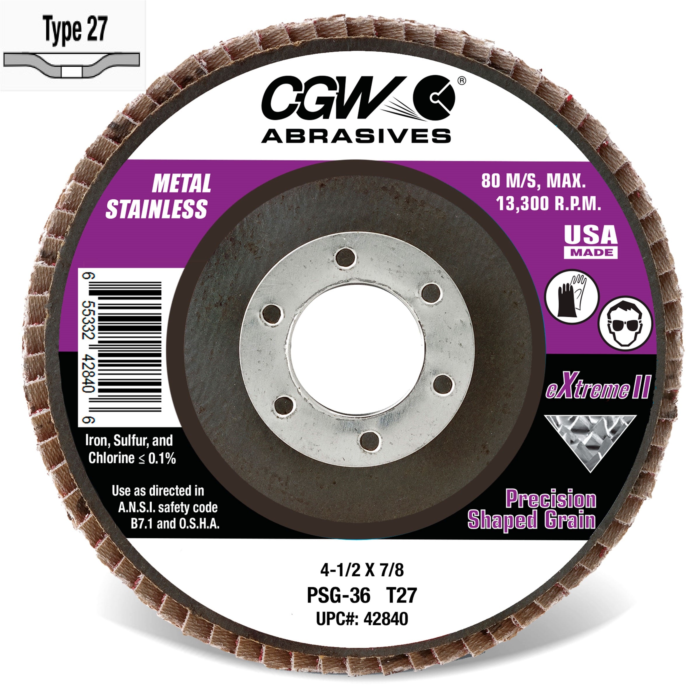 CGW | Flap Disc | PSG | STANDARD DENSITY | Type 27 (PREMIUM)