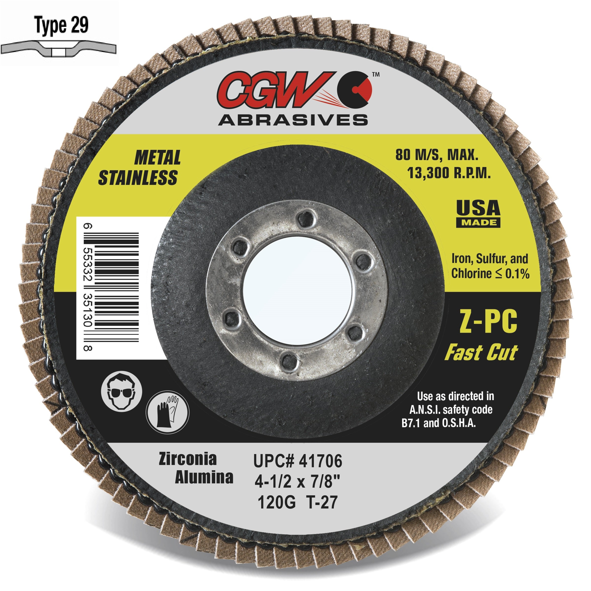 CGW | Flap Disc | ZPC - Zirconia | T29 | *STANDARD DENSITY*