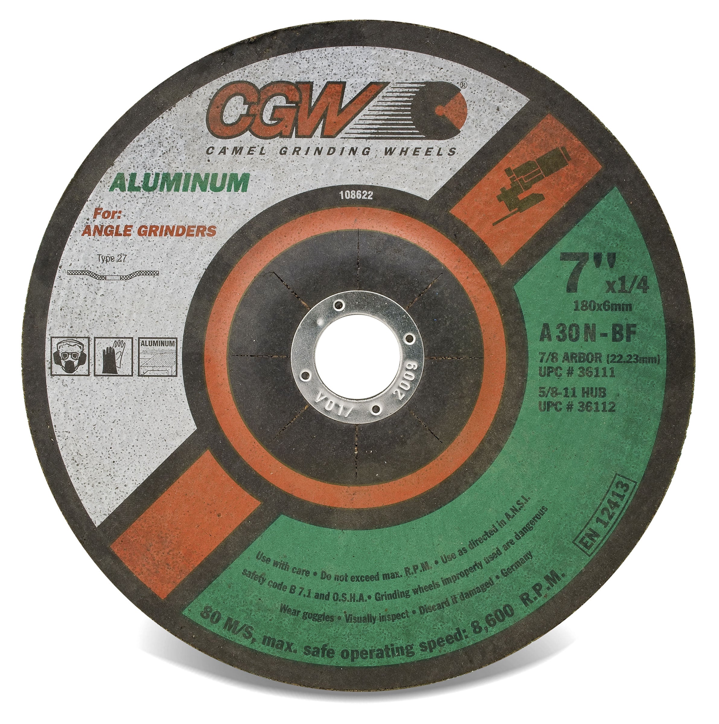 CGW | Grinding Wheel/Disc | ALUMINUM GRINDING | Aluminum Oxide | Type 27